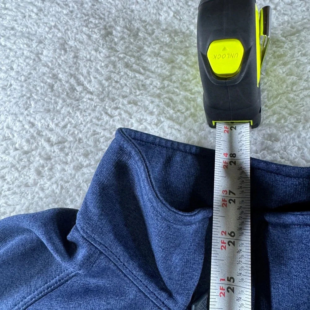 The North Face Men's Pullover 1/4 Zip Sweatshirt‎ Navy Blue Large Stretch Clean